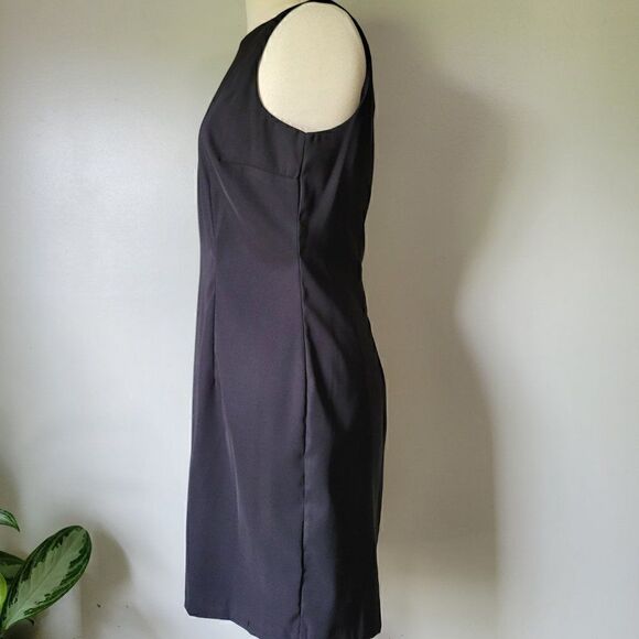 WORN ONCE AGB BLACK SABRINA NECK SHIFT DRESS AUDREY HEPBURN STYLE SZ 12 / L - Picture 4 of 15